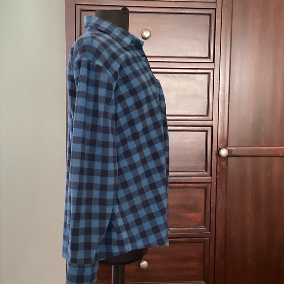 LL Bean Blue Plaid Flannel Button Up Women's Shirt - Picture 5 of 9